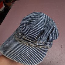 Broner Train Conductor Hat Adult Small Blue Pin Stripe - $18.47