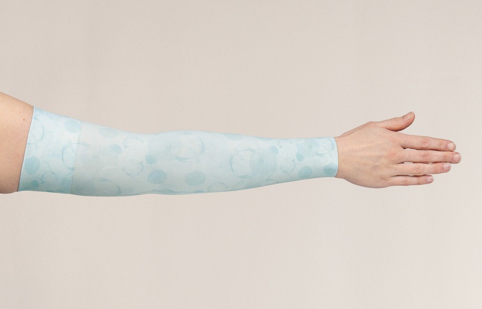 BUBBLES Compression Sleeve by LYMPHEDIVAS, Gauntlet Option, ANY SIZE/LEV... - $92.00