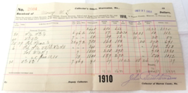 1910 Tax Personal Property Bill Receipt Warrenton Missouri Collector&#39;s O... - £14.48 GBP