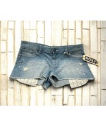 NWT Size 13 Light Wash rural Roxy Jean Shorts pockets distressed 2&quot; inseam - $21.77