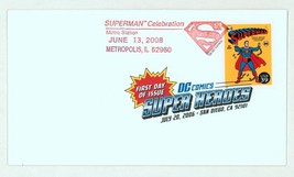 SDCC Superman USPS FDI DC USPS Stamp Fred Ray Art CELEBRATION DOUBLE CAN... - £27.44 GBP