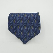 Mens Necktie Dockers Khakis Navy Blue Geometric Vintage Silk 57.5 By 4 In - $9.99