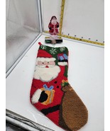 HOLIDAY LANE Light Up  Christmas Stocking Holder &amp; Matching Stocking Santa - $35.00