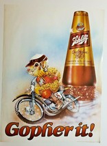 Original 1981 Schlitz Beer &quot;Gopher It!&quot; Poster 30&quot;x22&quot; Tavern Size Poster 168 - £23.53 GBP