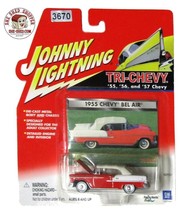 Johnny Lightning Tri-Chevy 1955 Chevy Bel Air Red Convertible 454-02 Hot... - $11.95