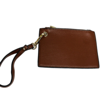 Womens Wrislet Brown Leather Clutch Bad Detachable Wrist Strap Coin Handbag 5.5&quot; - £5.27 GBP