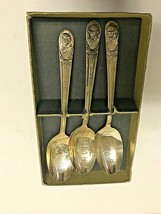 3 WM Rogers Silver Plated Spoons (Washington, Adams, Jefferson) In Original Box - £16.72 GBP