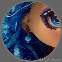 Pretty Turquoise Blue Drop Dangle Doll Earrings • 10-12” Doll Jewelry - £3.92 GBP