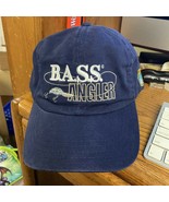 Bass Angler Hat Dark Blue Fishing Adjustable 100% Cotton One Size Fits All - £14.52 GBP