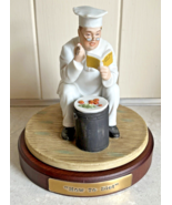 Goebel Norman Rockwell How to Diet Chef Porcelain Figurine Wooden Base Box - £41.54 GBP