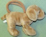 14&quot; TOYS R US PUPPY PURSE TAN DOG STUFFED ANIMAL ZIPPERED TOTE with HAND... - $10.80