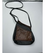 THOMAS LEATHERS Brown Black Purse Slide CROSSBODY  Purse Small - $40.55 CAD