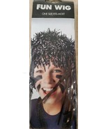 Unisex BLACK Metallic Tinsel Foil Wig - Parties &amp; Dress-up !  NEW - £3.19 GBP