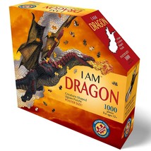 Madd Capp: I Am Dragon - 1000 Piece Dragon Shaped Jigsaw Puzzle, 41x20 Finished  - £27.26 GBP