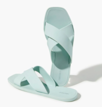 Light Mint Blue Crisscross Slide Sandal Flip Flop size 8 NOT IDEAL FOR W... - $17.80