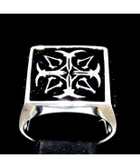 Sterling silver Assassin symbol ring Ninja Cross with Black enamel high ... - $163.41 CAD