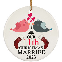 11th Wedding Anniversary 2023 Ornament Gift 11 Years Christmas Married T... - £11.83 GBP