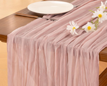 Pink Cheesecloth Table Runner Rustic Gauze Dusty Pink Farmhouse 120 Inch... - $13.33