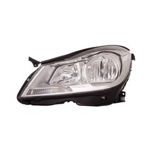 Headlight For 12-15 Mercedes Benz C250 Driver Side Halogen Black With Clear Lens - £183.23 GBP