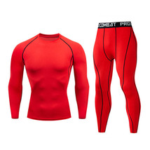 Fitness suit men&#39;s gym sports tights long-sleeved trousers quick-drying ... - £19.67 GBP+