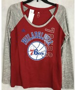 Adidas Philadelphia 76ers NEW Womens Long Sleeved Tee 100% Soft Cotton SZ L - $28.62 CAD