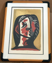 Marina Picasso Collection ‘Tete de Femme en Gris et Rouge sur Fond Ochre... - £2,209.49 GBP