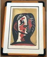 Marina Picasso Collection ‘Tete de Femme en Gris et Rouge sur Fond Ochre... - £2,214.85 GBP