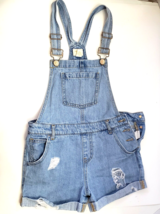 Forever 21 Shortalls Girls size 11/12 ripped Denim shorts - £11.21 GBP