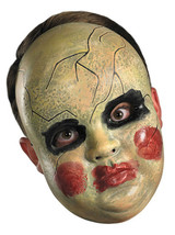 Creepy Horror Prop BABY DOLL FACE MASK Spooky Halloween Costume Ghost Decoration - £17.59 GBP