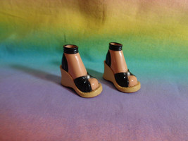 Bratz Doll Black Tan Platform Shoes w/ Pearl - $4.93