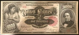 Reproduction Copy $1,000 1891 William Marcy US Paper Money Currency Silver Cert - £3.13 GBP