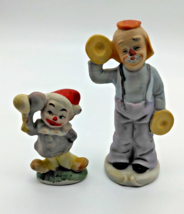Musical Clown Duo! Holding Maracas &amp; Cymbals - Ceramic/Porcelain - Adorable! - £9.62 GBP