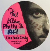 Phil Collins One Side Only Tour Presented by Sears Backstage Pass Philad... - £10.18 GBP