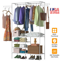 Metal Steel Clothes Garment Rack Freestanding Closet Storage Organizer Heavy - £49.35 GBP