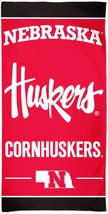 NCAA Nebraska Cornhusk Vertical Beach Towel Logo Center 30&quot; by 60&quot; by Wi... - $27.99