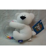 NBA Kids Reebok WHITE TEDDY BEAR BABY RATTLE 4&quot; Stuffed Animal Toy NEW - $20.47 CAD