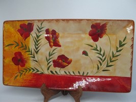 Pier 1 Poppies Large 18&quot;X9 3/4&quot; Serving Tray In Excellent Condition - £28.11 GBP