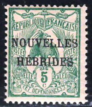 French Hebrides 1908 Very Fine Mlh Overprinted Stamp Scott # 1 - £7.00 GBP