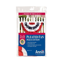 American Poly Cotton Patriotic Pleated Fan by Annin, 18&quot; X 36&quot; - £23.10 GBP