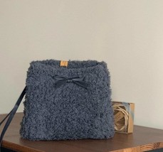 Gray Tedi bag , winter  soft fluffy bag for Women Shoulder with Strap. - £78.56 GBP