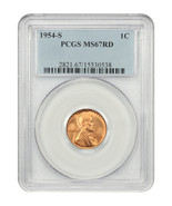 1954-S 1C PCGS MS67RD - $127.31