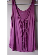 Ann Taylor Loft Dusty Rose Raw Edge Ruffle Trim Shirttail Hem Tank Shirt... - $17.41 CAD