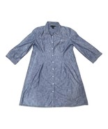 Vintage 90s Y2K Blue Denim Western Boho Cowgirl Grunge Shirt Dress XL No... - $28.04