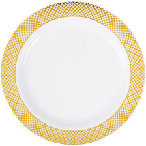 120 pk 10&quot; Dinner Plates China Look Masterpiece Style Wedding Disposable Plastic - £68.73 GBP