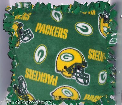 NFL Football Packers Team Fleece Pillow Hand Tied Throw Accent  - $34.95