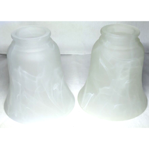 2 Frosted White Swirl Bell Glass Ceiling Fan Sconce Light Shade 2&quot; Fitter - $13.81