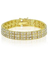 12 Ct Ladies Round Cut D/VVS1 Diamond Tennis Bracelet 7.25&quot; 14K Yellow G... - £265.90 GBP