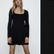 Zara Black Knit Dress SZ L - £33.59 GBP