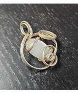 Vintage Floating Moonstone Wrapped Silver Tone Enchanted Knot Pendant - $31.05