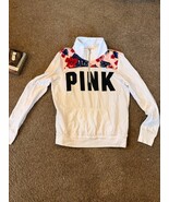 RARO Y2K Vintage Victoria&#39;s Secret PINK Logo Del Cane Felpa Mezza Zip Fl... - $64.95 CAD